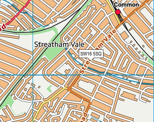 SW16 5SQ map - OS VectorMap District (Ordnance Survey)