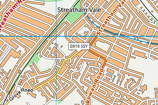 SW16 5SY map - OS VectorMap District (Ordnance Survey)