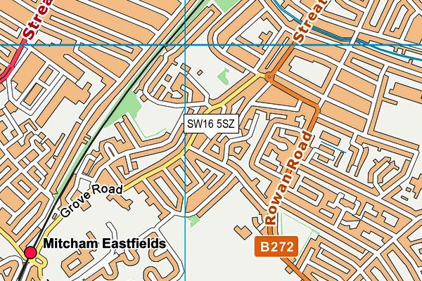 SW16 5SZ map - OS VectorMap District (Ordnance Survey)