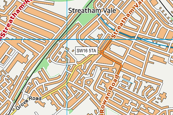 SW16 5TA map - OS VectorMap District (Ordnance Survey)