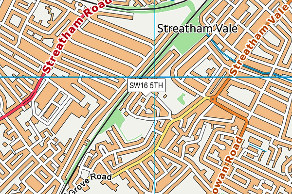 SW16 5TH map - OS VectorMap District (Ordnance Survey)