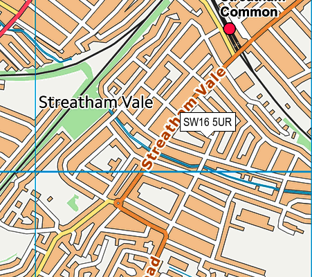 SW16 5UR map - OS VectorMap District (Ordnance Survey)