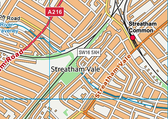 SW16 5XH map - OS VectorMap District (Ordnance Survey)