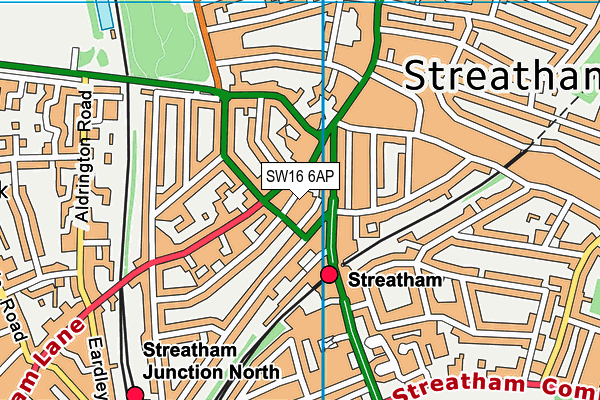 SW16 6AP map - OS VectorMap District (Ordnance Survey)