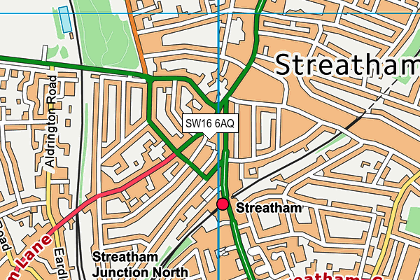 SW16 6AQ map - OS VectorMap District (Ordnance Survey)