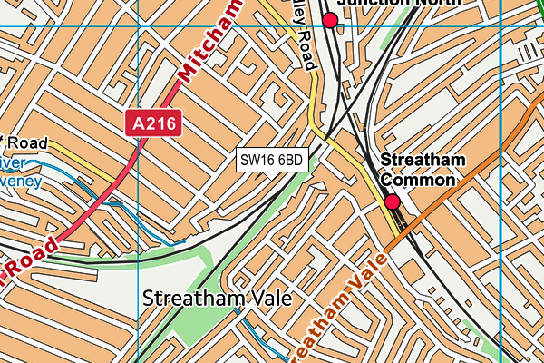 SW16 6BD map - OS VectorMap District (Ordnance Survey)