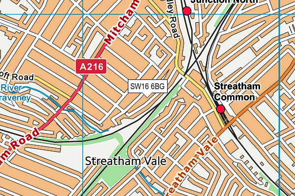 SW16 6BG map - OS VectorMap District (Ordnance Survey)