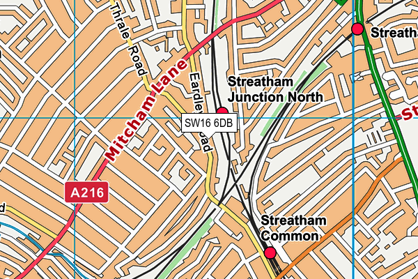 SW16 6DB map - OS VectorMap District (Ordnance Survey)