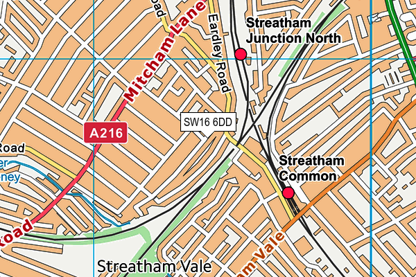 SW16 6DD map - OS VectorMap District (Ordnance Survey)