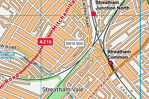 SW16 6DG map - OS VectorMap District (Ordnance Survey)