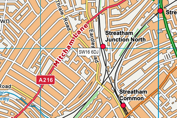 SW16 6DJ map - OS VectorMap District (Ordnance Survey)