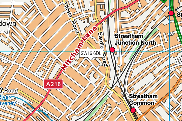 SW16 6DL map - OS VectorMap District (Ordnance Survey)