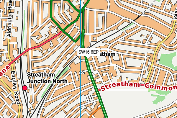 SW16 6EP map - OS VectorMap District (Ordnance Survey)