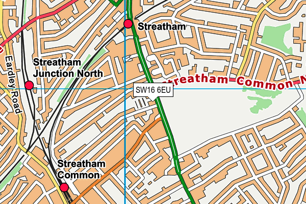 SW16 6EU map - OS VectorMap District (Ordnance Survey)