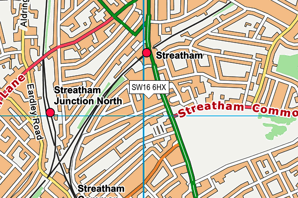Streatham Leisure Centre (Closed) map (SW16 6HX) - OS VectorMap District (Ordnance Survey)