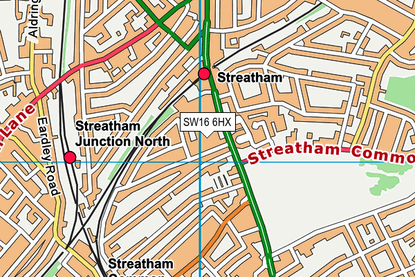 SW16 6HX map - OS VectorMap District (Ordnance Survey)