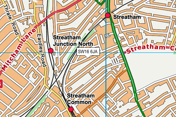 SW16 6JA map - OS VectorMap District (Ordnance Survey)