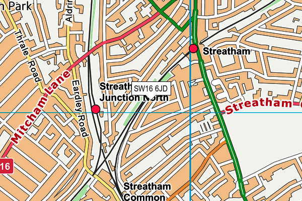 SW16 6JD map - OS VectorMap District (Ordnance Survey)