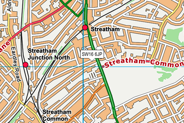 SW16 6JP map - OS VectorMap District (Ordnance Survey)