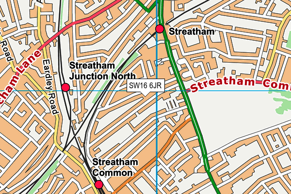 SW16 6JR map - OS VectorMap District (Ordnance Survey)