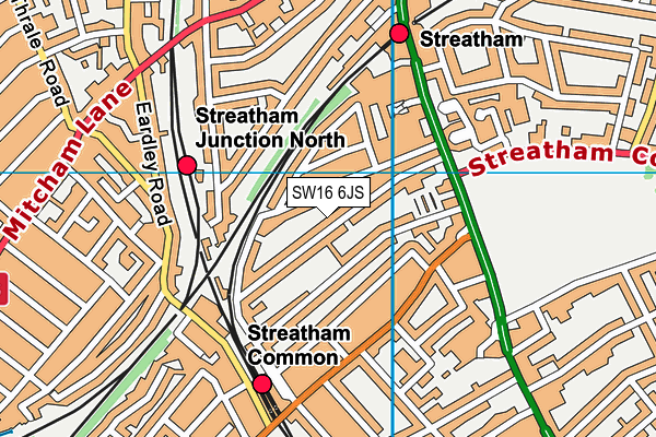 SW16 6JS map - OS VectorMap District (Ordnance Survey)