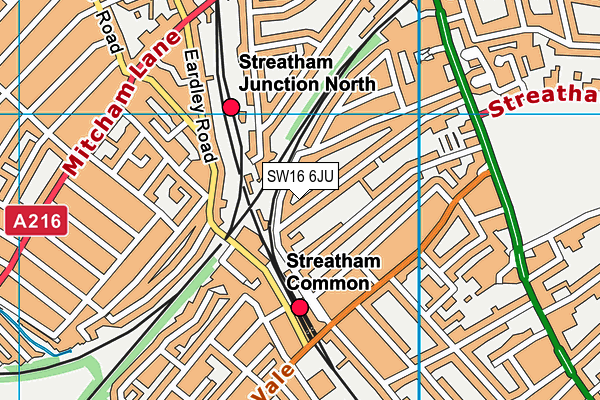 SW16 6JU map - OS VectorMap District (Ordnance Survey)