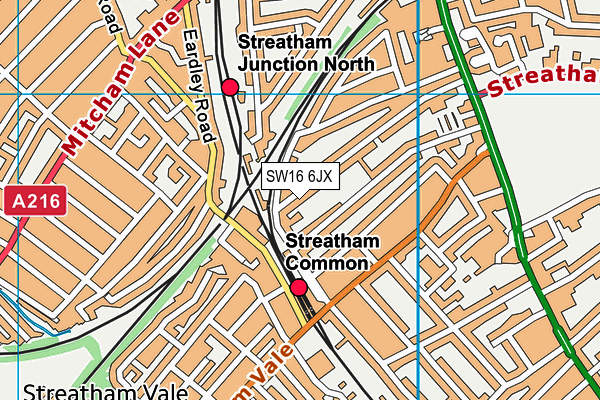 SW16 6JX map - OS VectorMap District (Ordnance Survey)