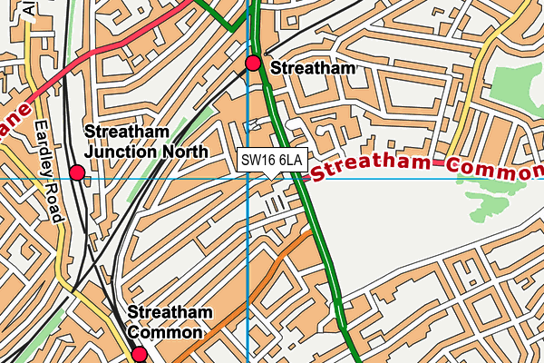 SW16 6LA map - OS VectorMap District (Ordnance Survey)