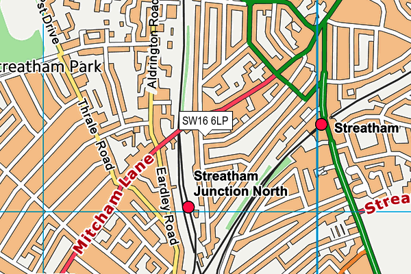 SW16 6LP map - OS VectorMap District (Ordnance Survey)