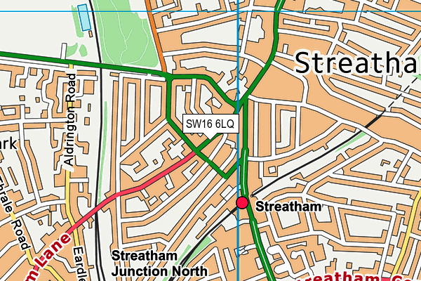 SW16 6LQ map - OS VectorMap District (Ordnance Survey)