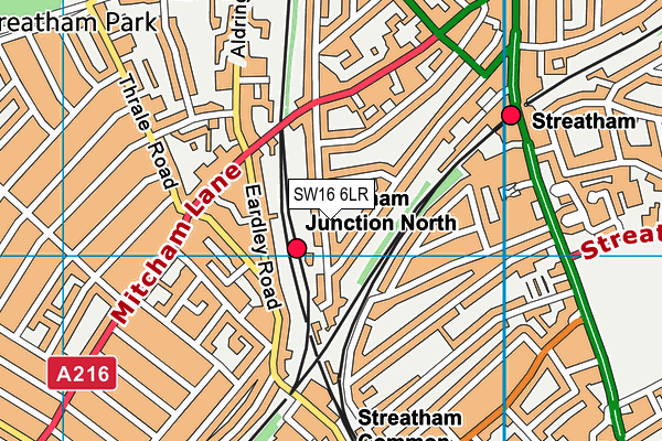 SW16 6LR map - OS VectorMap District (Ordnance Survey)