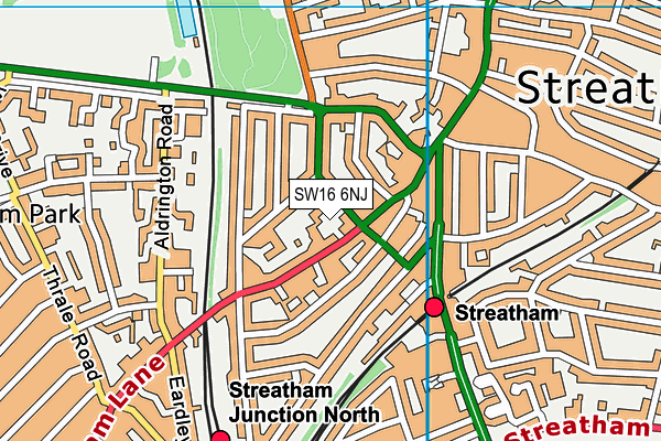 SW16 6NJ map - OS VectorMap District (Ordnance Survey)