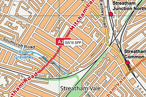 SW16 6PP map - OS VectorMap District (Ordnance Survey)