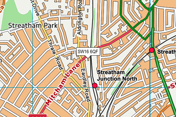 SW16 6QF map - OS VectorMap District (Ordnance Survey)