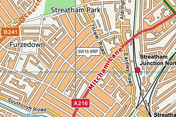 SW16 6RP map - OS VectorMap District (Ordnance Survey)