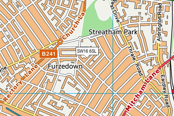 SW16 6SL map - OS VectorMap District (Ordnance Survey)