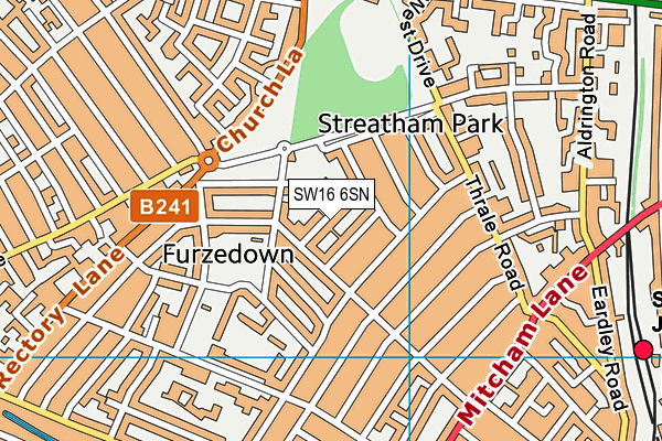 SW16 6SN map - OS VectorMap District (Ordnance Survey)