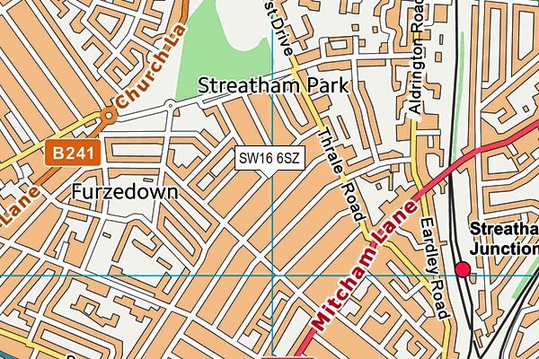 SW16 6SZ map - OS VectorMap District (Ordnance Survey)