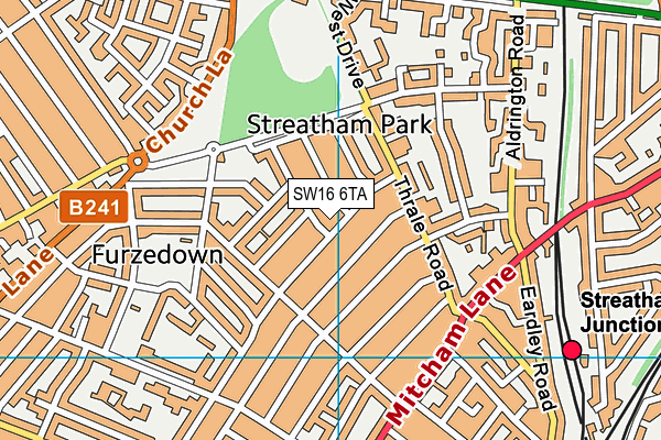 SW16 6TA map - OS VectorMap District (Ordnance Survey)