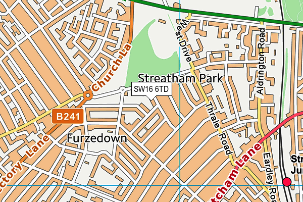 SW16 6TD map - OS VectorMap District (Ordnance Survey)