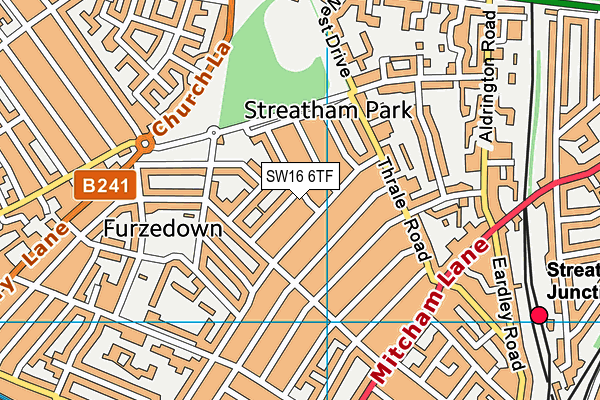 SW16 6TF map - OS VectorMap District (Ordnance Survey)