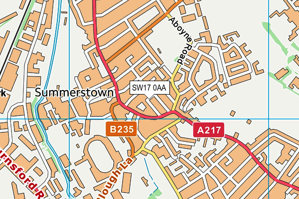 SW17 0AA map - OS VectorMap District (Ordnance Survey)