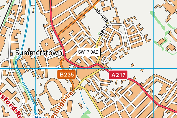 SW17 0AD map - OS VectorMap District (Ordnance Survey)