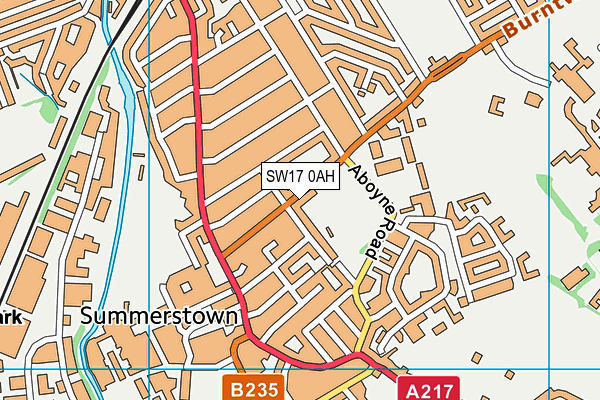 SW17 0AH map - OS VectorMap District (Ordnance Survey)
