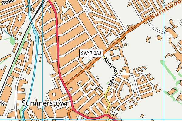 SW17 0AJ map - OS VectorMap District (Ordnance Survey)