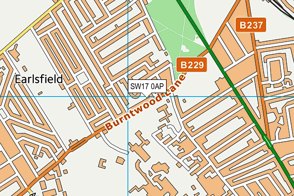 SW17 0AP map - OS VectorMap District (Ordnance Survey)