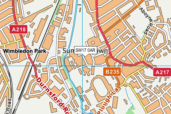 SW17 0AR map - OS VectorMap District (Ordnance Survey)