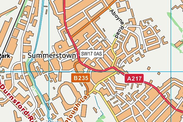 SW17 0AS map - OS VectorMap District (Ordnance Survey)