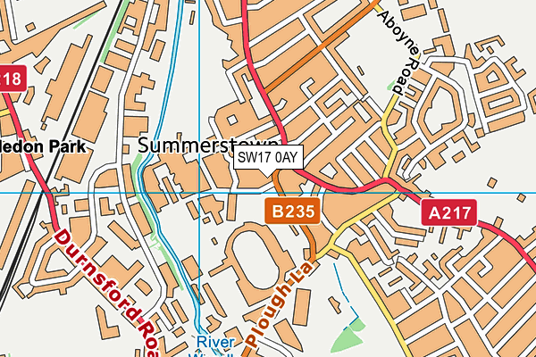 SW17 0AY map - OS VectorMap District (Ordnance Survey)