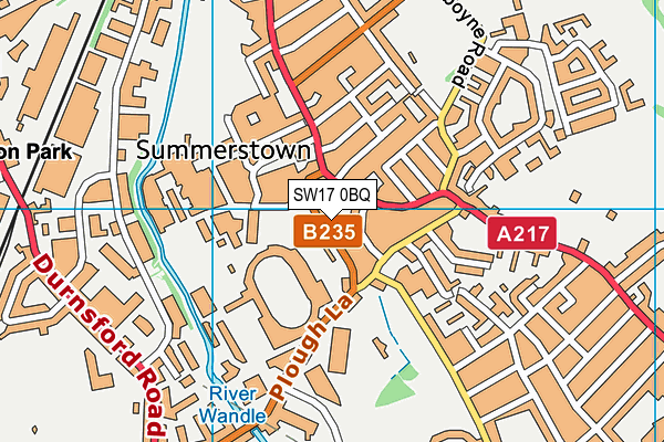 SW17 0BQ map - OS VectorMap District (Ordnance Survey)